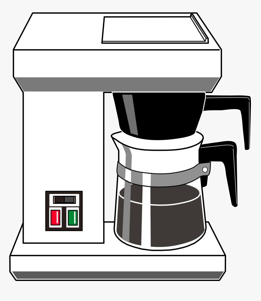 Big Image Coffee Machine Clipart Black And White, HD Png Download