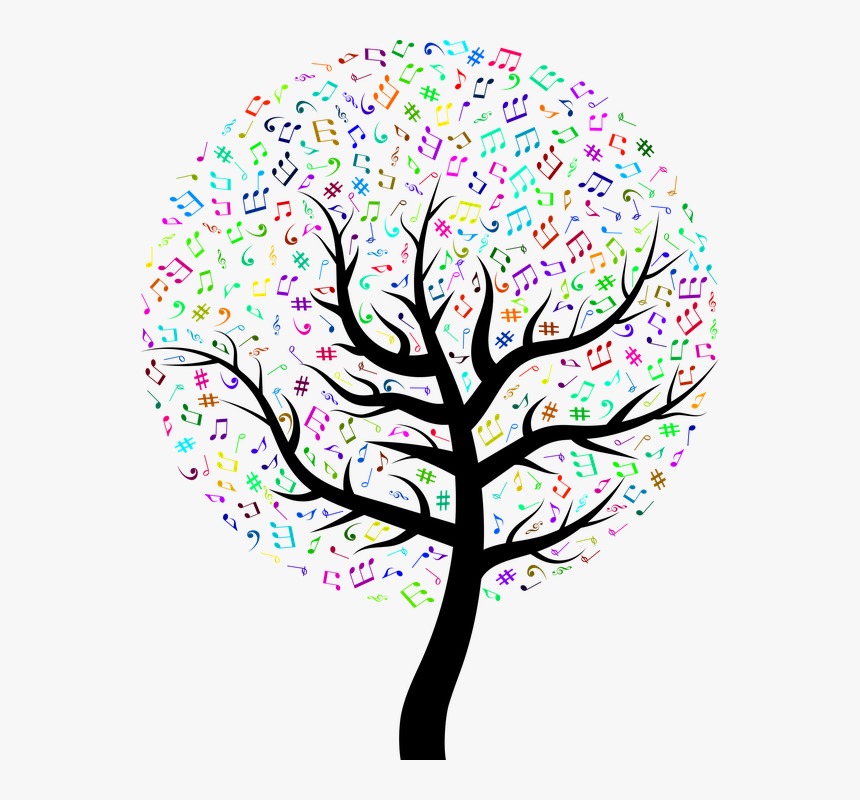 Music Png - Colorful Music Tree Clipart, Transparent Png
