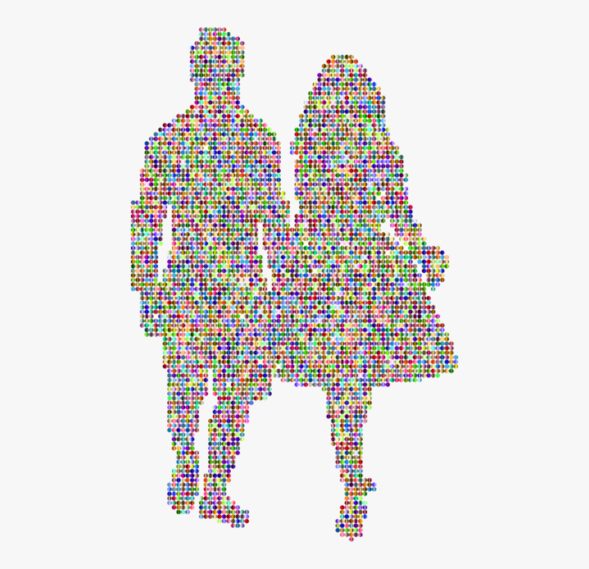 Pink,christmas Decoration,art - Couple Holding Hands Drawing, HD Png Download