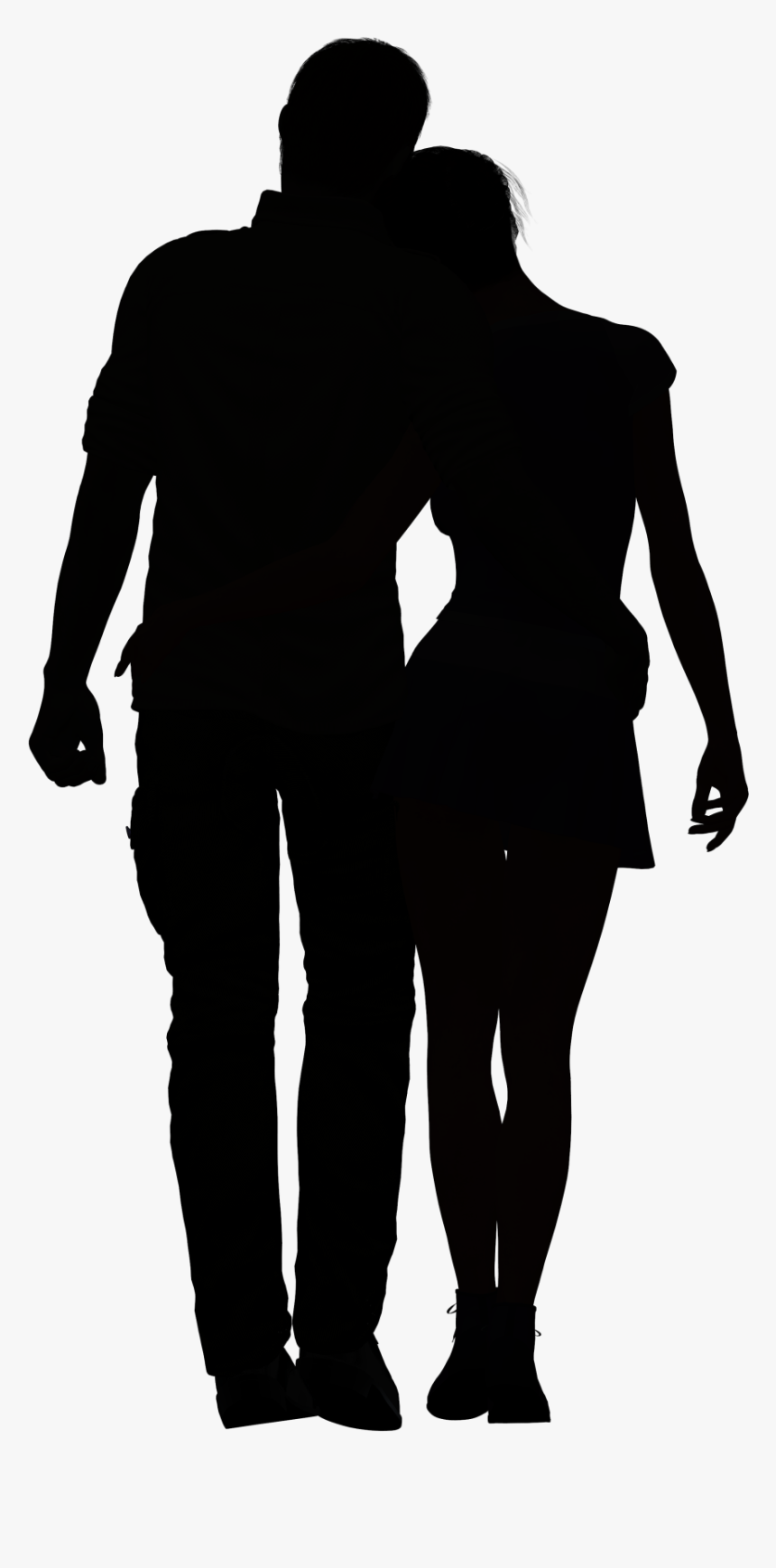 Love Couple Png Download - Couple Holding Hands Silhouette Png, Transparent Png