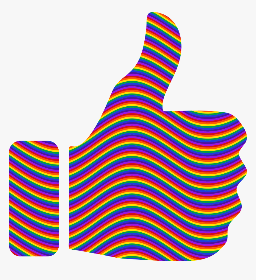 Rainbow Waves Thumbs Up Clip Arts - Rainbow Thumbs Up Png, Transparent Png