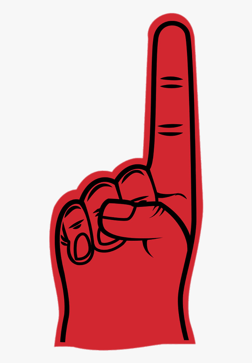 Red Foam Hand Index Up - Foam Finger Transparent, HD Png Download