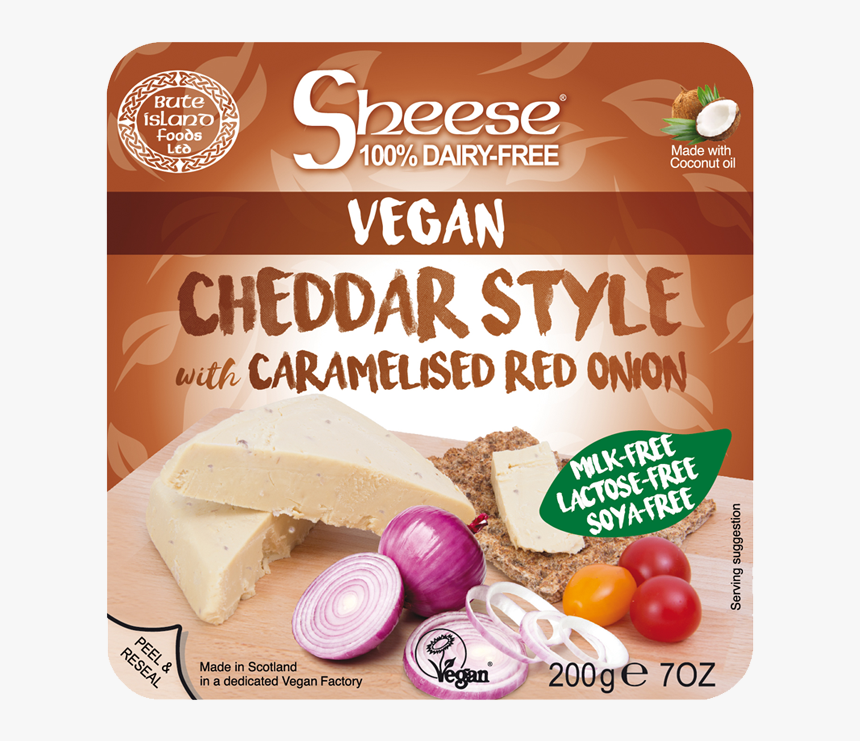 Sheese Vegan Cheddar Style With Caramelised Red Onion - Natural Foods, HD Png Download