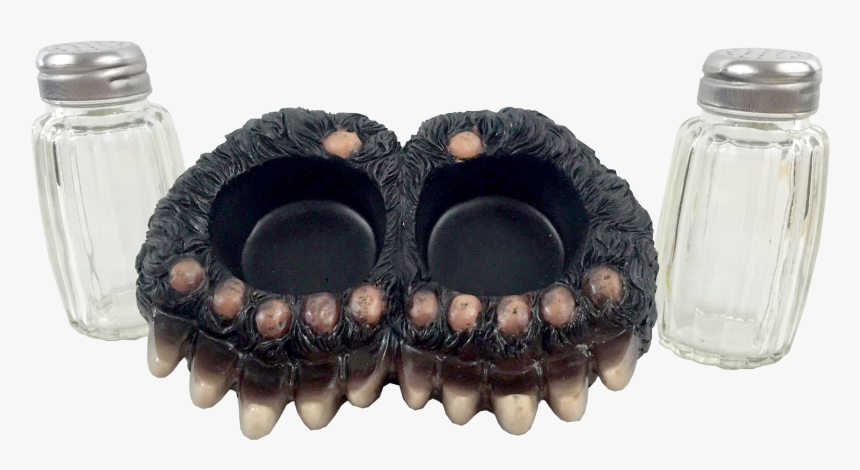 Bear Paw Salt And Pepper Shaker Set - Glass Bottle, HD Png Download
