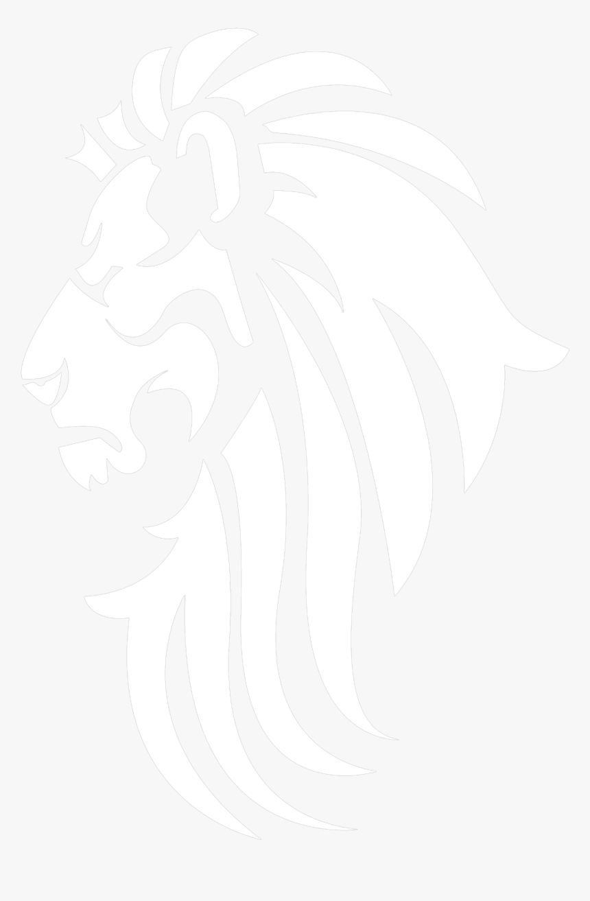 Lion - Black And White Lion Cartoon, HD Png Download