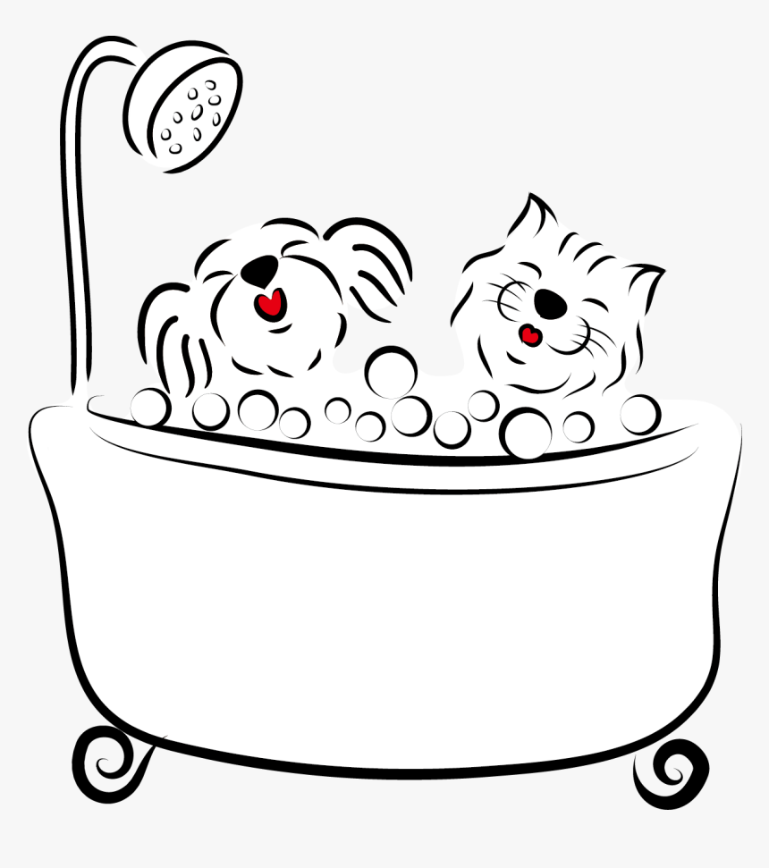 Transparent Puppy Clip Art - Draw A Dog In A Bath, HD Png Download