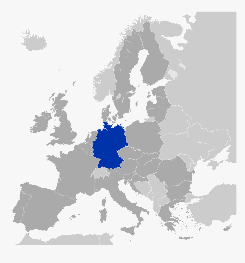 Transparent World War 1 Png - Map Of Europe Highlighting Germany, Png Download