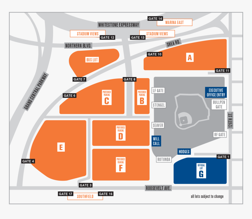 Citi Field Parking Map, HD Png Download
