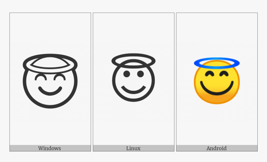Smiling Face With Halo On Various Operating Systems - Smiley, HD Png Download