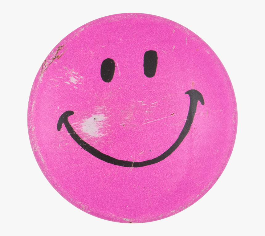 Dark Pink Smiley Face Smileys Button Museum - Pink Smiley Face Png, Transparent Png
