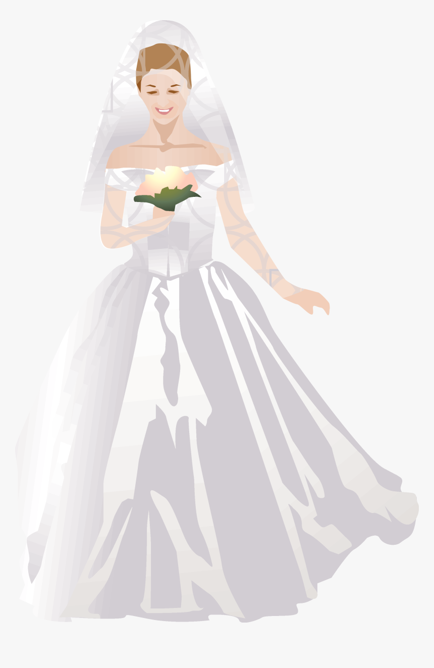 Smiling Bride Begins The Processional Bride - Bride, HD Png Download