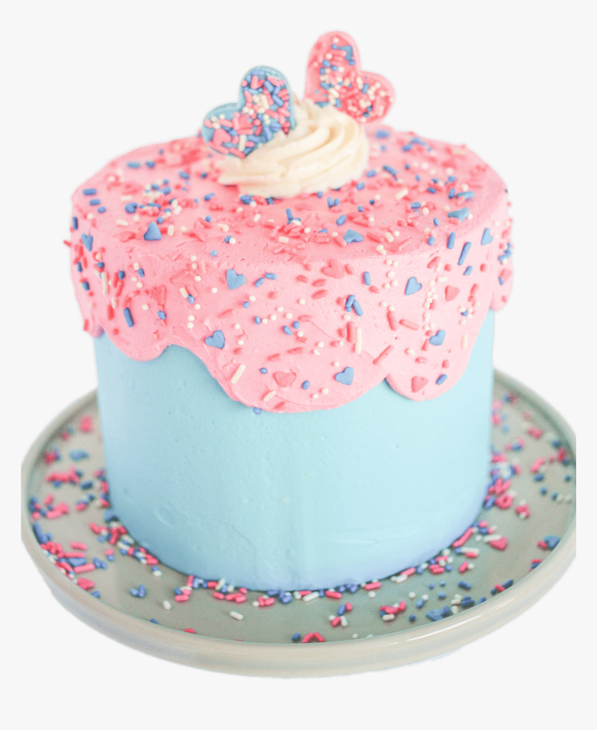 Gender Reveal Cake Sprinkles - Pink And Blue Birthday Cake Png, Transparent Png
