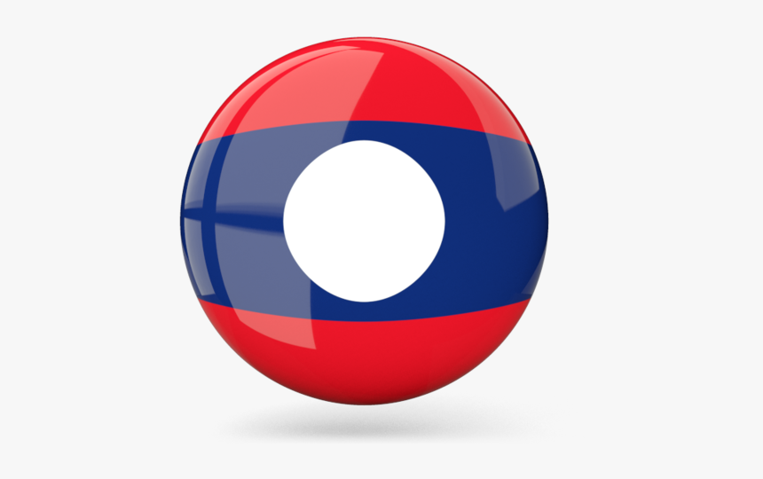 Glossy Round Icon - Laos Flag Circle Png, Transparent Png