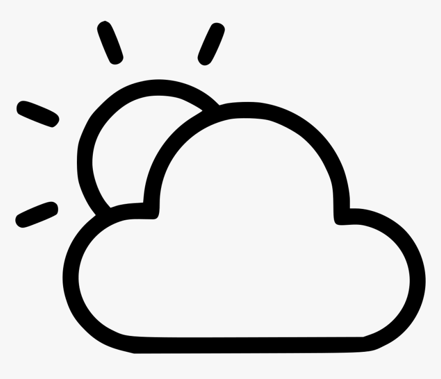 Weather Cloud Clouds Cloudy Sun Partly Sunny - Nube Y Sol Para Colorear, HD Png Download