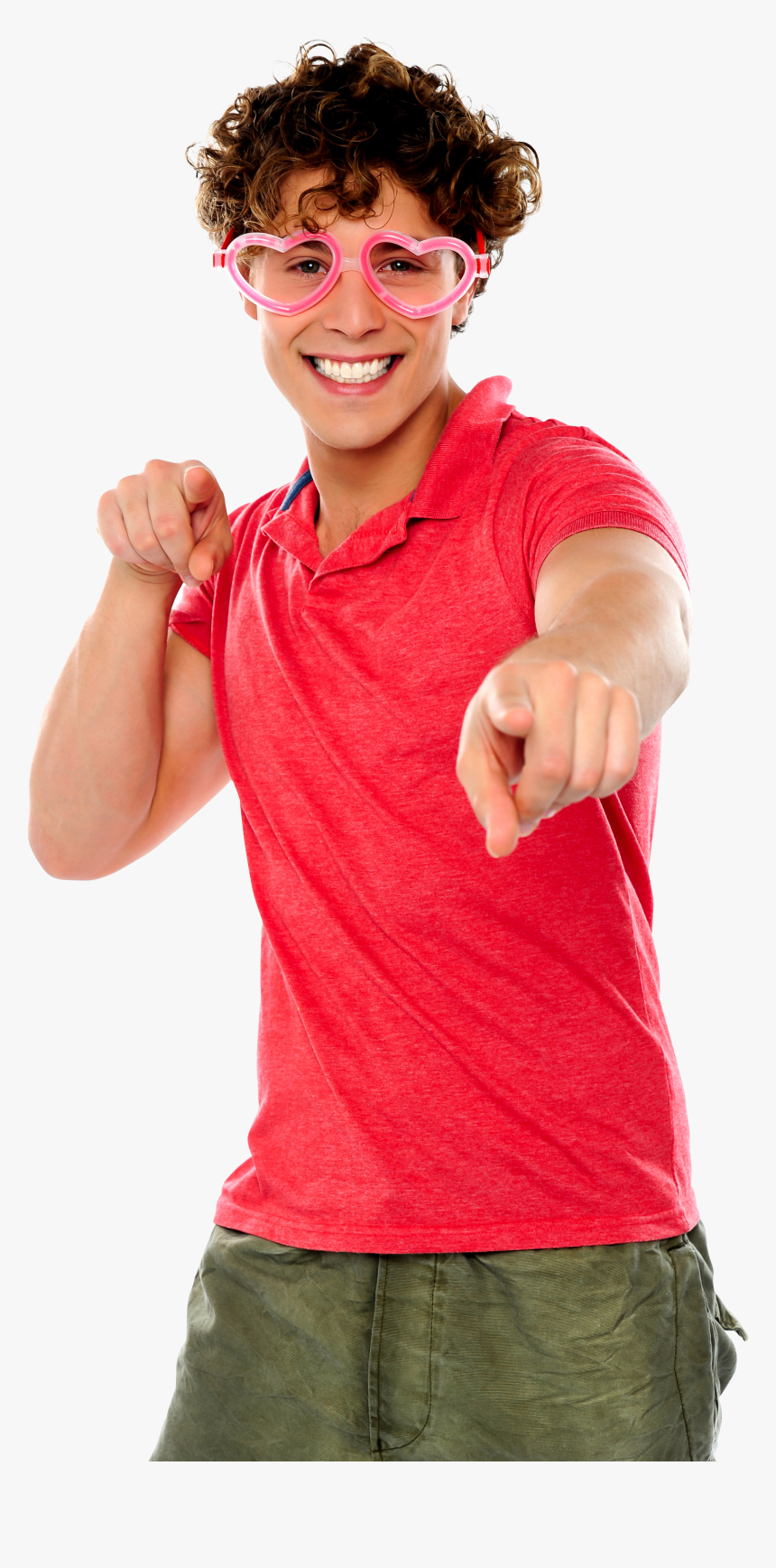 Men Pointing Front - Guys In Heart Glasses, HD Png Download