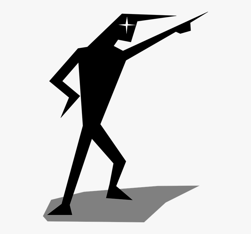 Man, Pointing, Posing, Human, Attack - Stick Figure Pointing Png, Transparent Png