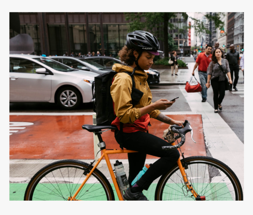 Cycling Commuter Using Strava To Bike To Work - Hybrid Bicycle, HD Png Download