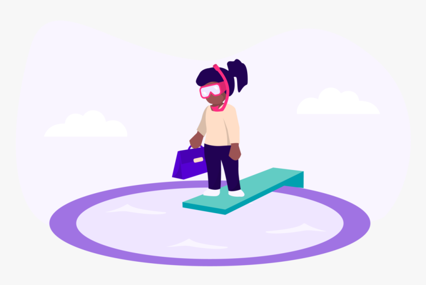 Taking The Plunge,illustration Of A Person On A Diving - Illustration, HD Png Download