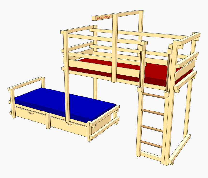 Bunk Bed Laterally Staggered - Bunk Bed, HD Png Download