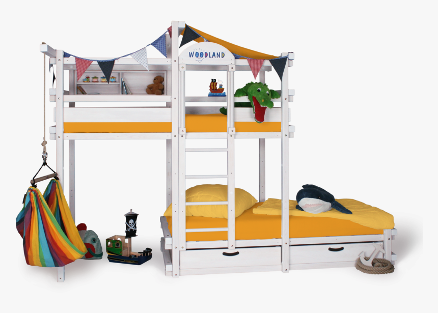 Bunk Bed White Amarillo 9 
 Data Image Https - Bunk Bed, HD Png Download