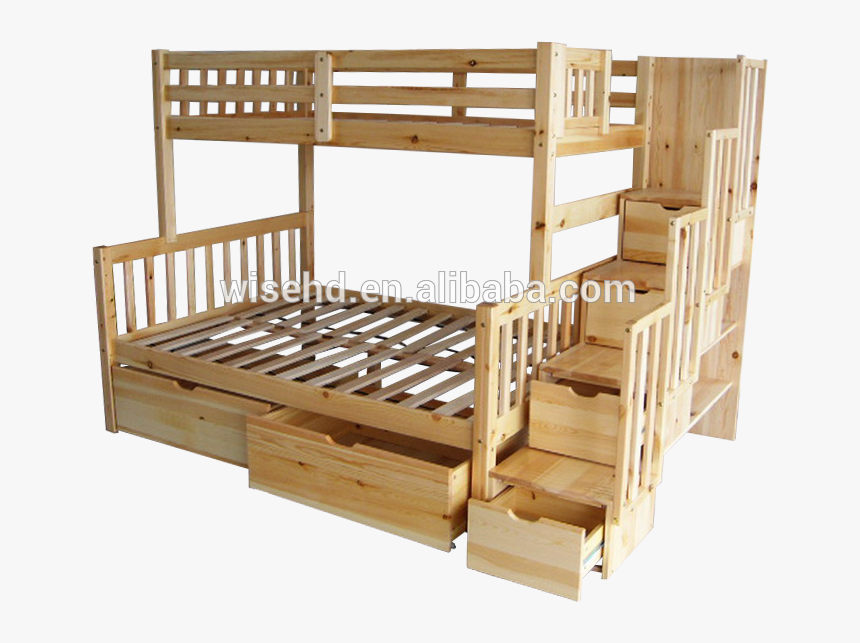 Wjz-b55 Wood Kids Bunk Beds With Storage Stairs - Bunk Bed, HD Png Download