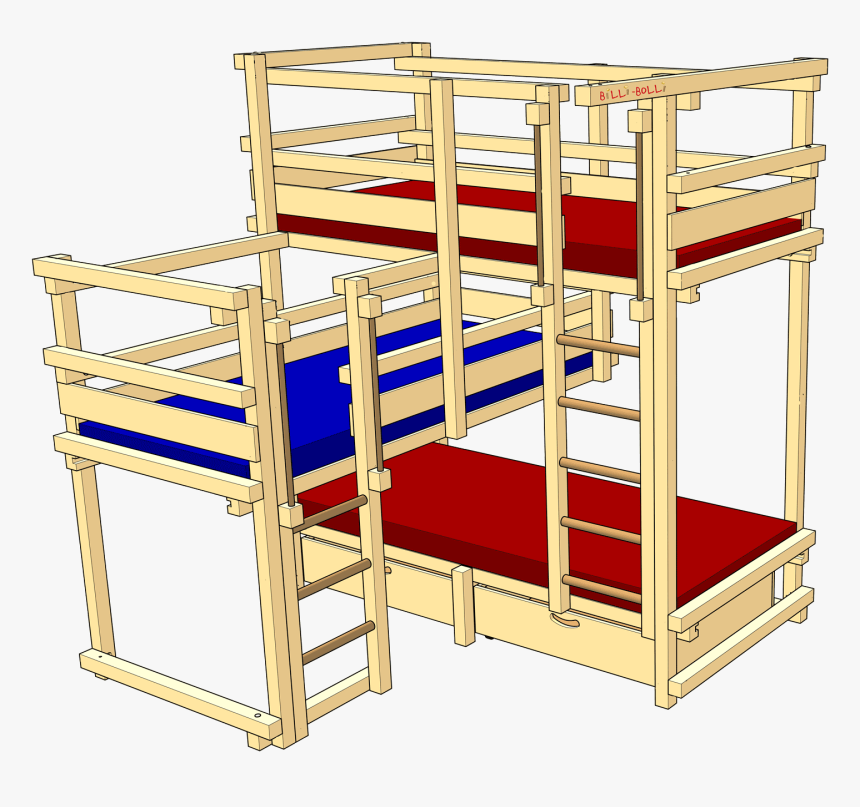 Bed For Three Type 2a - Billi Bolli, HD Png Download