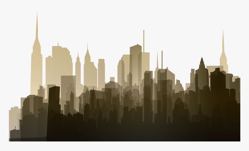 City Buildings Silhouette Png, Transparent Png