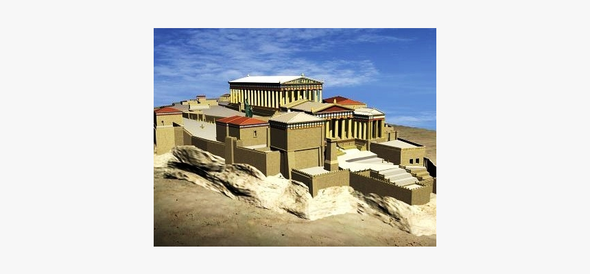 The Athenian Acropolis With Parthenon At Its Center - Acropolis Then, HD Png Download