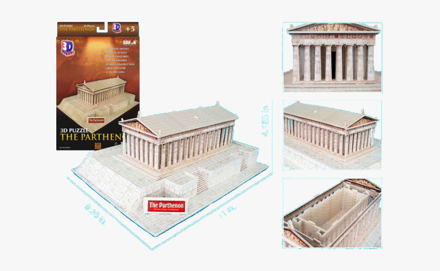 The Parthenon - 3d Jigsaw - Puzzle 3d El Partenon, HD Png Download