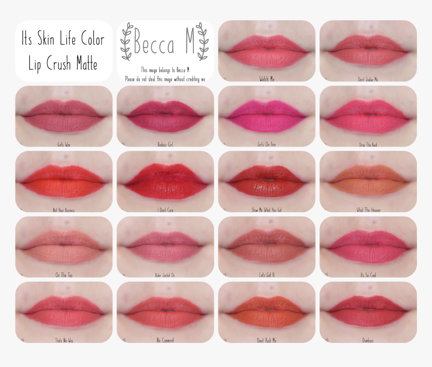 It's Skin Lip Crush Matte Swatch, HD Png Download