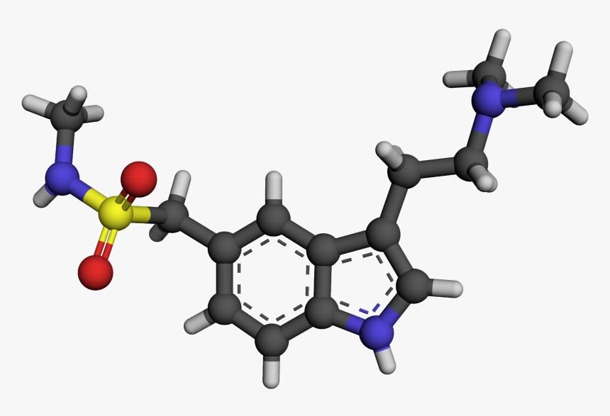 Sumatriptan 3d Ball And Stick - Serotonin Chemical Structure 3d, HD Png Download