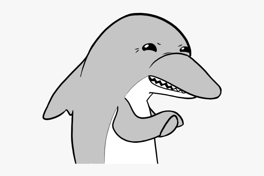 Dolphin White Line Art Black And White Marine Mammal - Dolphin Head Png, Transparent Png
