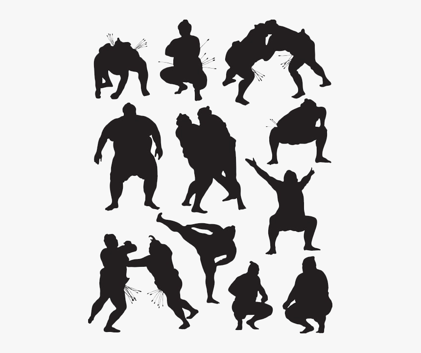 Sumo Wrestling Clip Art - Silhouette Sumo, HD Png Download