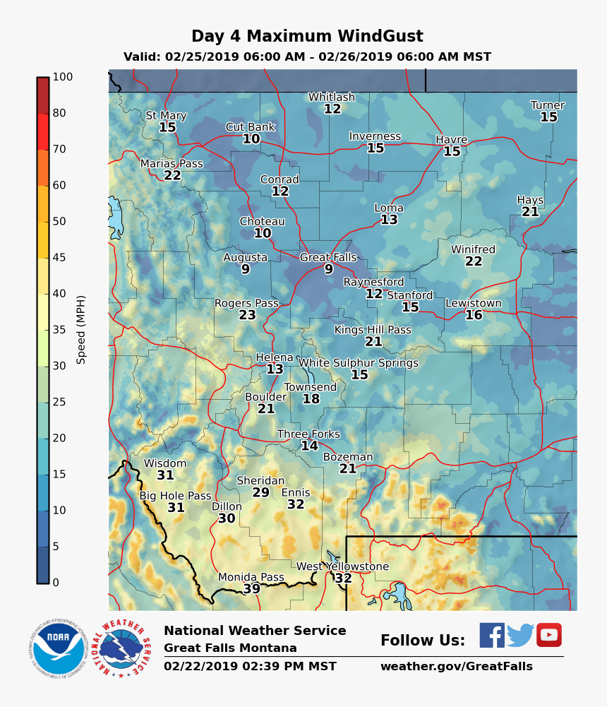 Monday Tuesday Wind Gusts 
 Class Img Responsive Owl - National Weather Service, HD Png Download