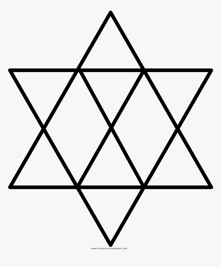 Estrella De David Página Para Colorear , Png Download - Count The Number Of Triangles, Transparent Png