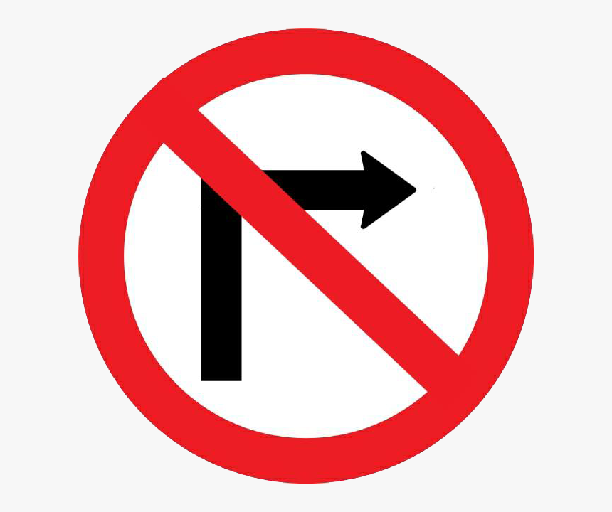 No Right Turn Tha B-9 - Road Sign Do Not Turn Right, HD Png Download