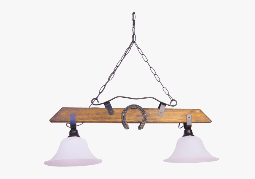 Colgantes Madera 2 Luces Recto Con Herraduras Y Tulipas - Lampshade, HD Png Download