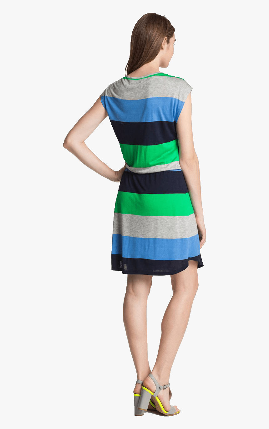 Flores Acuarela Png -png Flores Acuarela - Woman In Dress On Back Png, Transparent Png