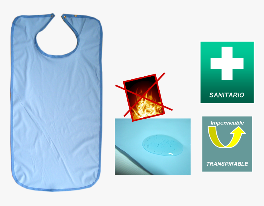 Babero Impermeable Ignifugo Saniplus - Babero Saniplus Biolastic, HD Png Download