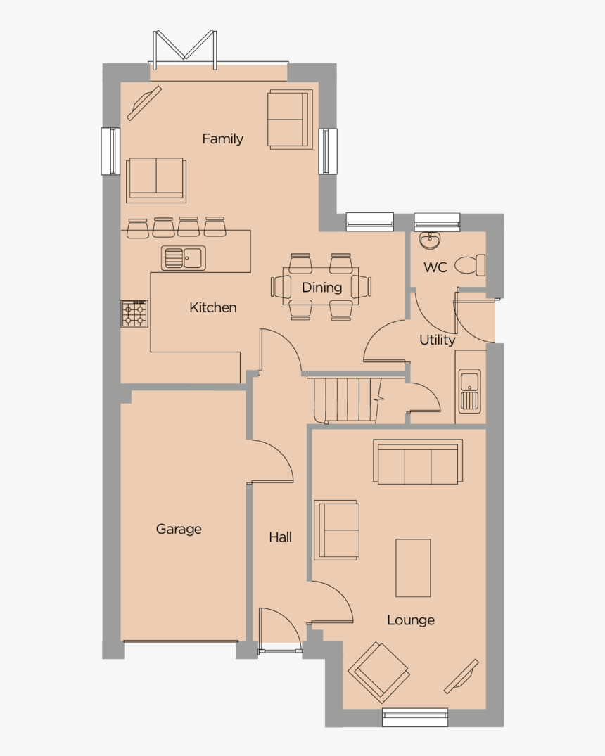 The Woodlands Floorplan Nightingale 1 - Floor Plan, HD Png Download