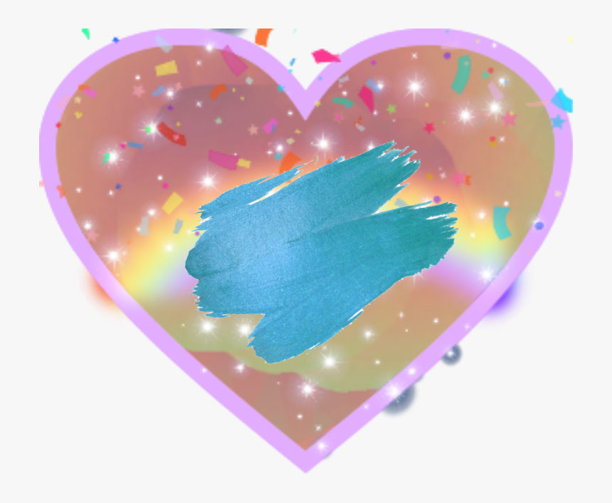 #paint #heart #rainbiw #confetti #blue #pink - Heart, HD Png Download