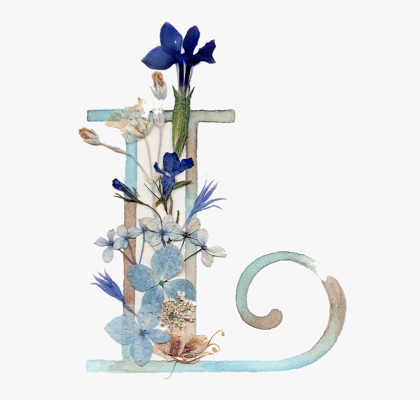 Acuarela Sobre Papel Y Flores Naturales Prensadas Cm - Iris, HD Png Download