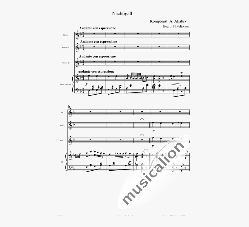 Aljabjew , Alexander - Prelude In C Major Kellner, HD Png Download