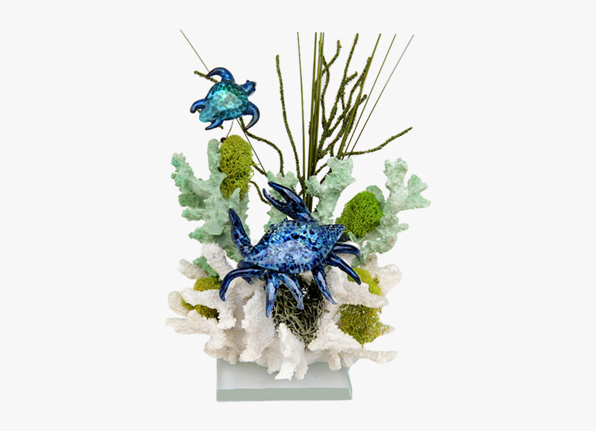 Crab And Turtle Coral Pet Cremation Sculpture - Craft, HD Png Download
