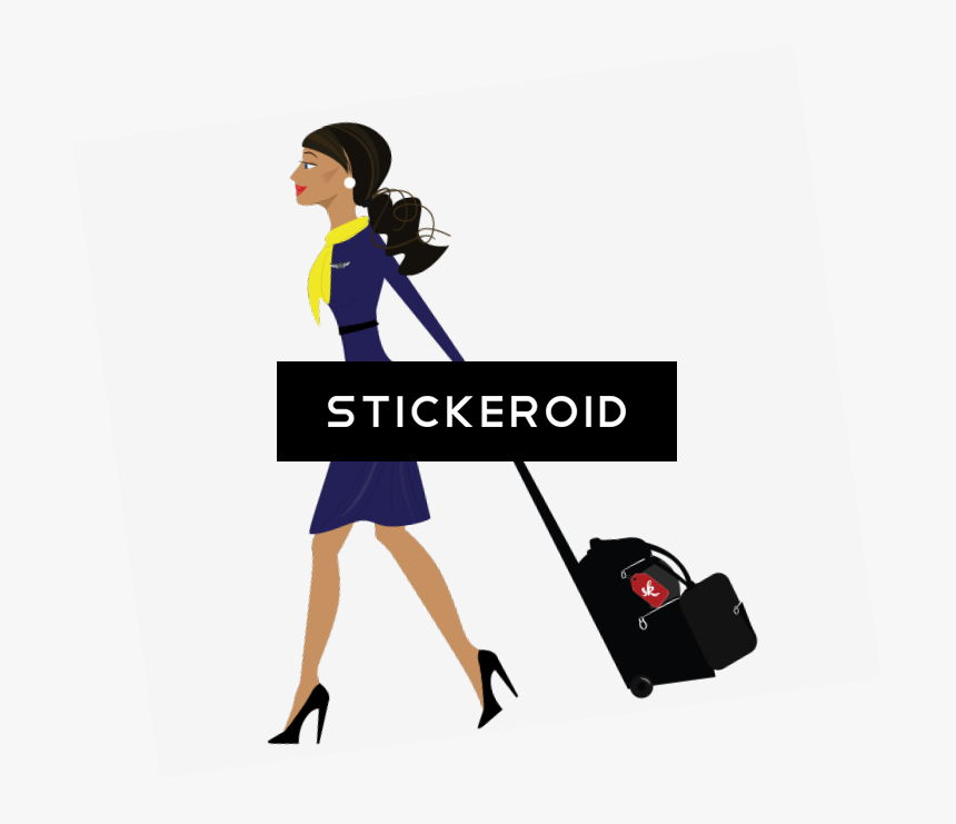 Flight Attendant Pic - Flight Attendant Clipart Silhouette, HD Png Download