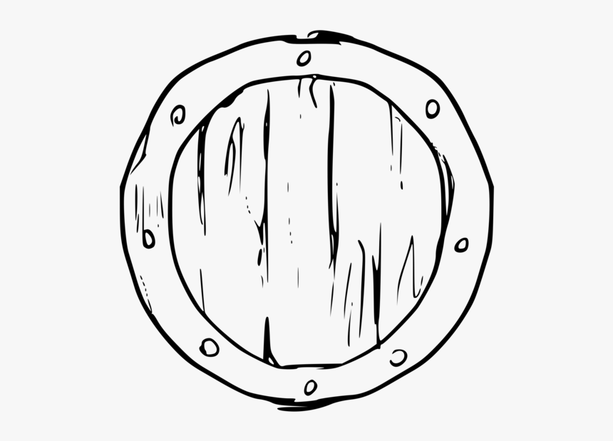 Line Art,head,angle - Escudo Redondo Desenho, HD Png Download