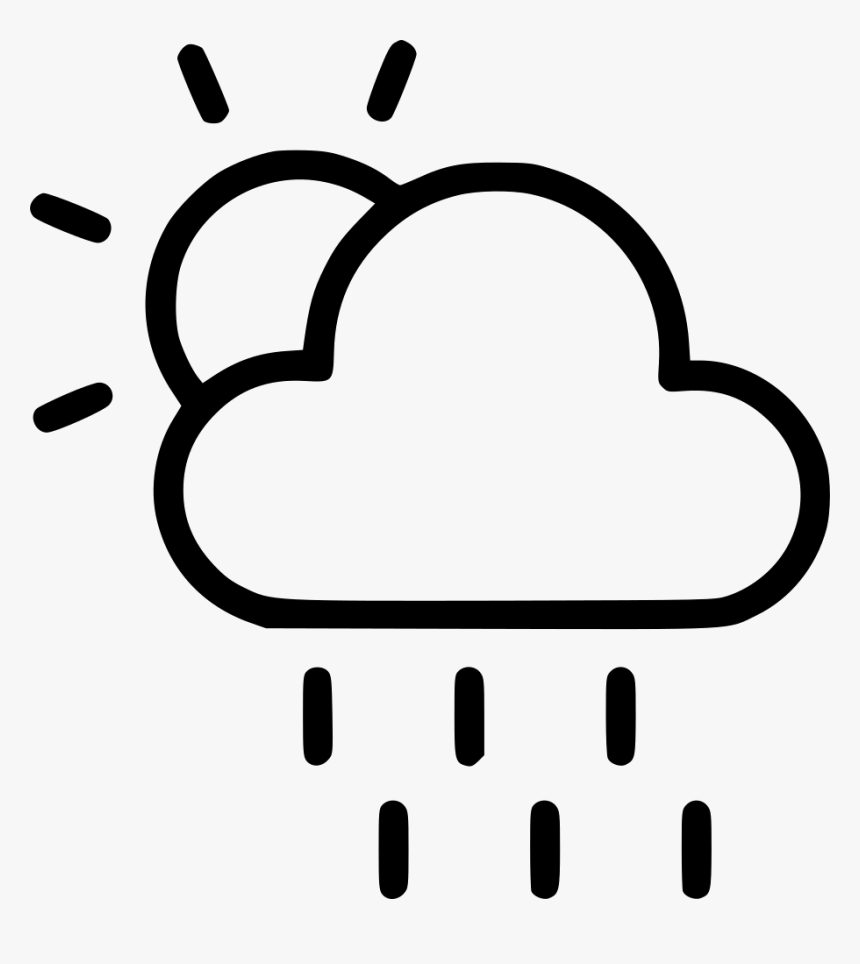 Weather Thunder Cloud Partlysun Cloudy Rain - Clip Art, HD Png Download