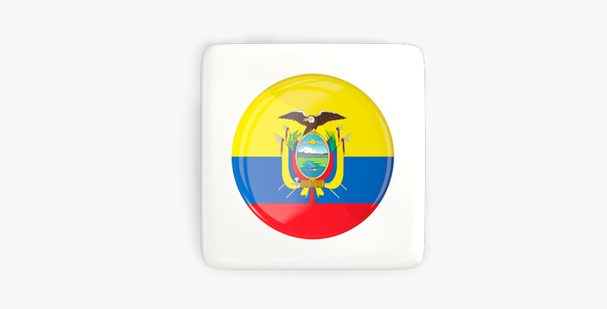 Square Icon With Round Flag - Ecuador Flag, HD Png Download