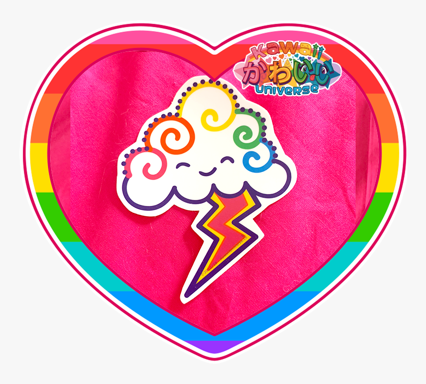 Kawaii Universe Cute Doodle Thunder Cloud Sticker Pic, HD Png Download