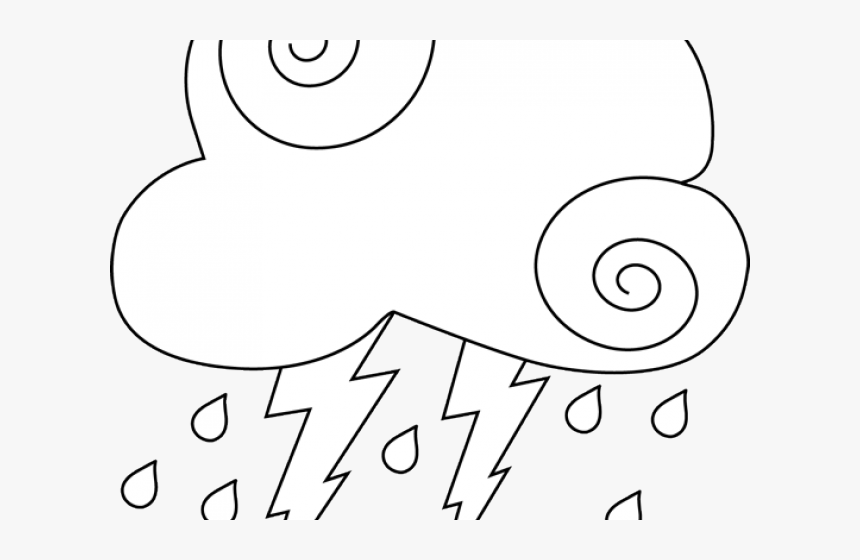 Thunder Clipart Rainy Cloud - Cartoon, HD Png Download